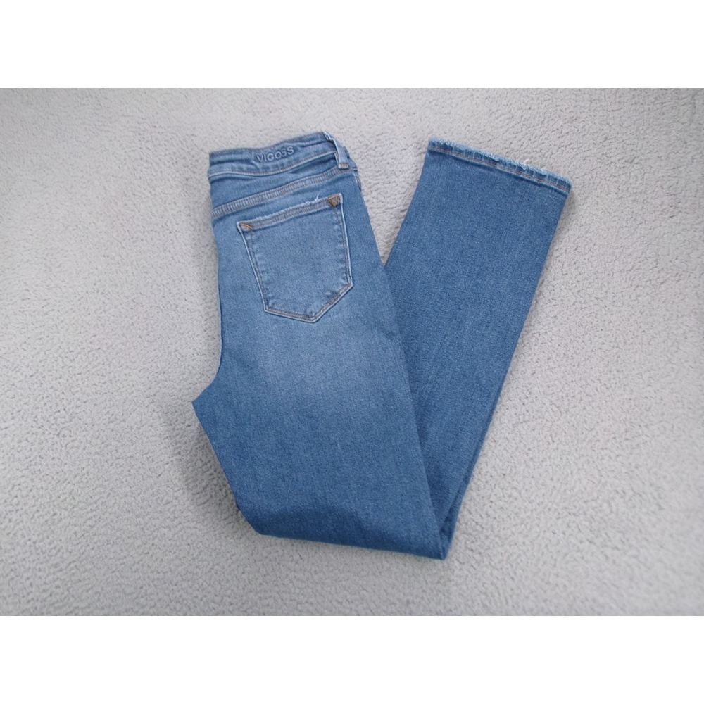 VIGOSS Jeans Womens Size 28 ACE Straight Leg‎ Mid Rise Distressed Stretch Denim